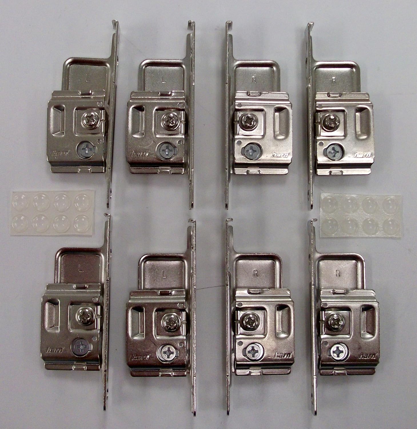 Fneiosg4 Pairs of Harn Slide on Drawer front Brackets with bumpers