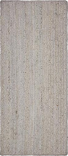 Miniatura 18 de Unique Loom Alfombra trenzada de la colección de yute - Dhaka (2 pies 7 pulgadas x 6 pies 1 pulgada, color gris)