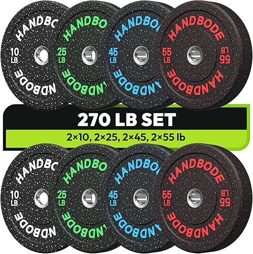 Miniatura 30 de Placas de Parachoques de 2 Pulgadas de Alto Rebote, Juego de Placas de Peso Olímpico 45/100/160/190/260/300lb, Juego de Placas de Peso de Barra para