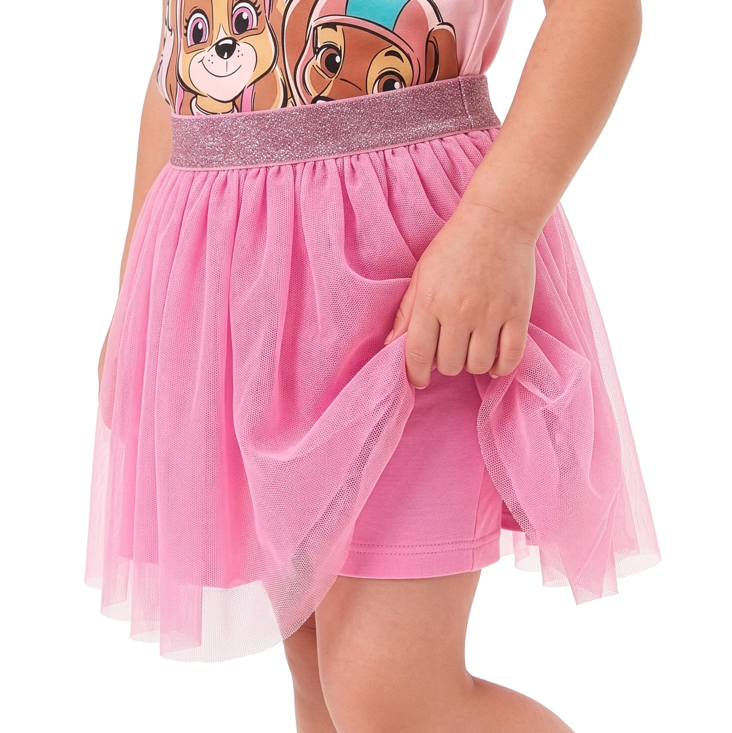 Paw Patrol T Shirt Bambina e Gonna Tutu, Completo 2 Pezzi Skye, Liberty ed Everest, Abbigliamento Bambina Estate