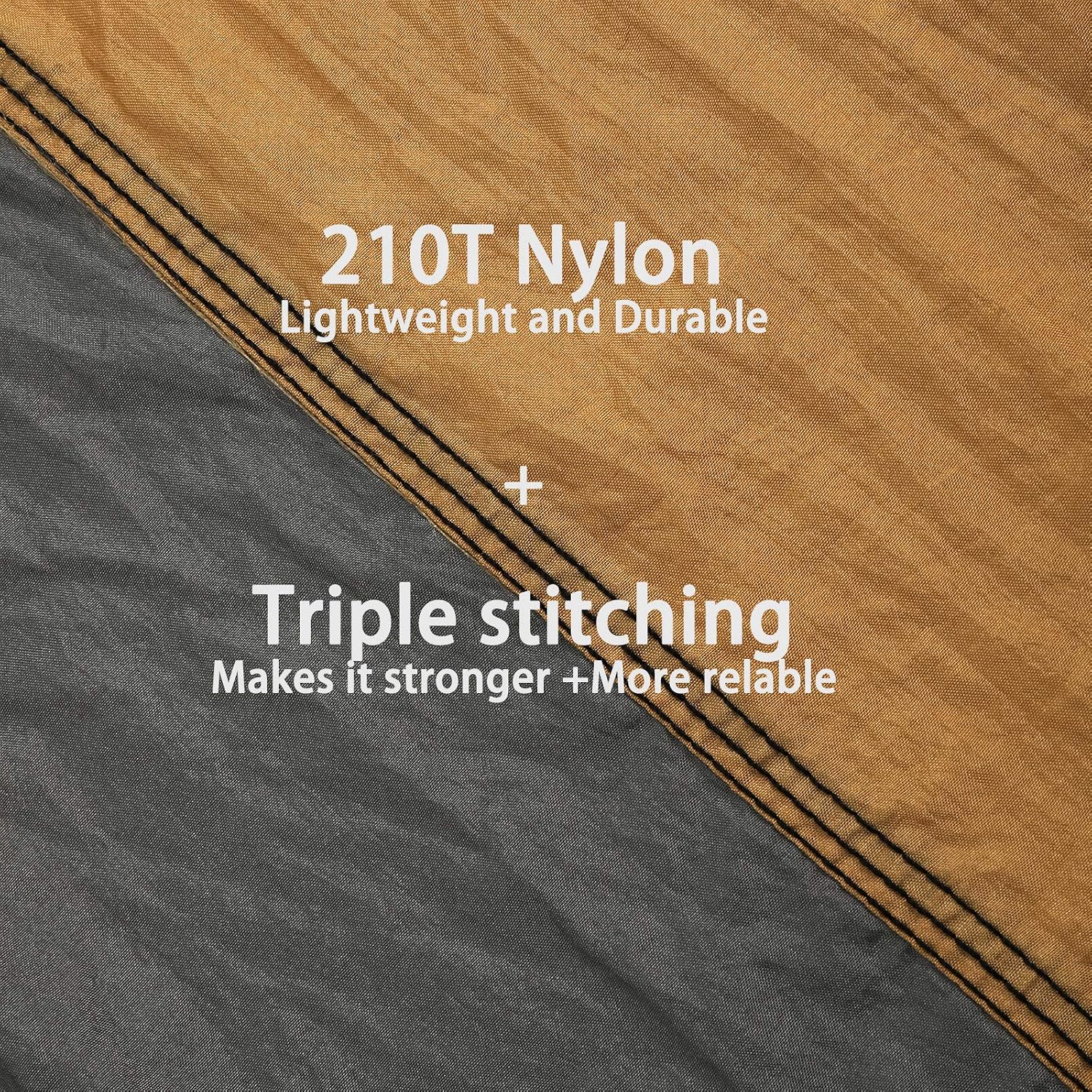 Single & Double Camping Hammock with 2 Tree StrapsLightweight Portable Parachute Nylon Hammock Set for Travel, Backpacking,Beach,Yard and Outdoor Survival (Camel, Twin)