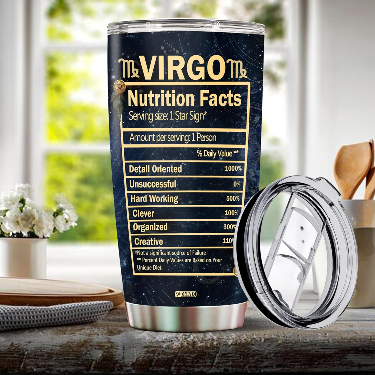 Personalized Virgo Gifts for Women Constellation Zodiac Astrology Water Bottle Gift for Wife Daughter Christmas Birthday Mothers Day Valentine 20oz Stainless Steel Coffee Mug Tumbler with Lid