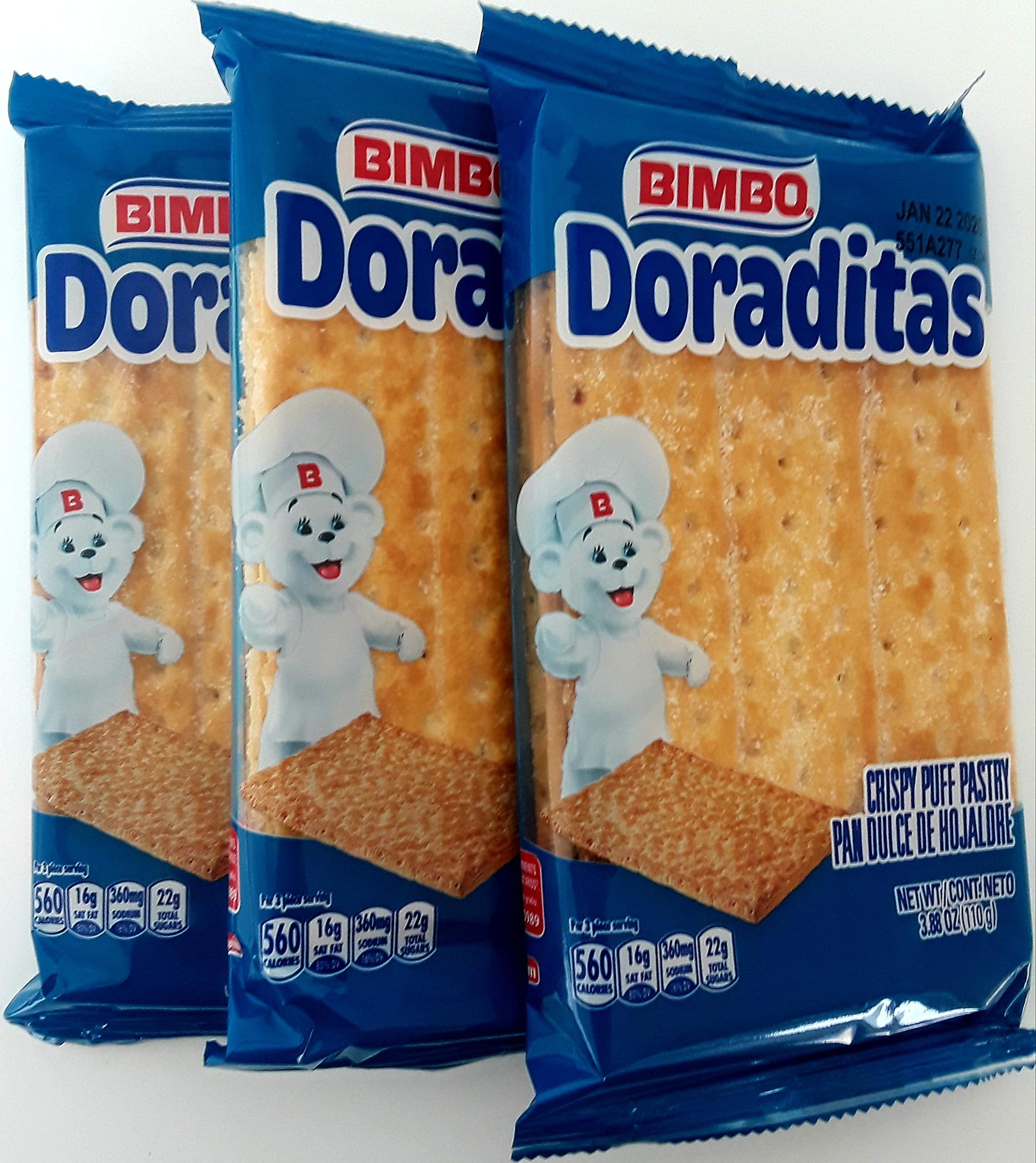 Bimbo, Doraditas Crispy Puff Pastry, 3.88 Ounce, 6 Pack