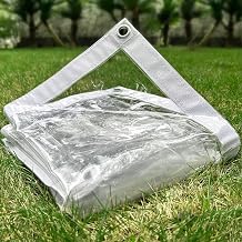 Clear Tarp 3 x 3FT, 20 Mil Clear Vinyl Tarp, Small Cover Plastic Sheeting with Grommets, Double-Stitched Reinforced Edges, Heavy Duty Tarps Waterproof and Tearproof