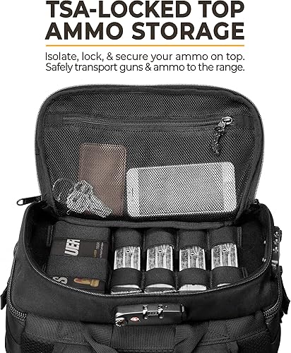 Miniatura 4 de TradeSmart Mochila Range para armas y munición  3 bolsas de rango TSA, protección para oídos y ojos y funda rígida incluida, para él y ella
