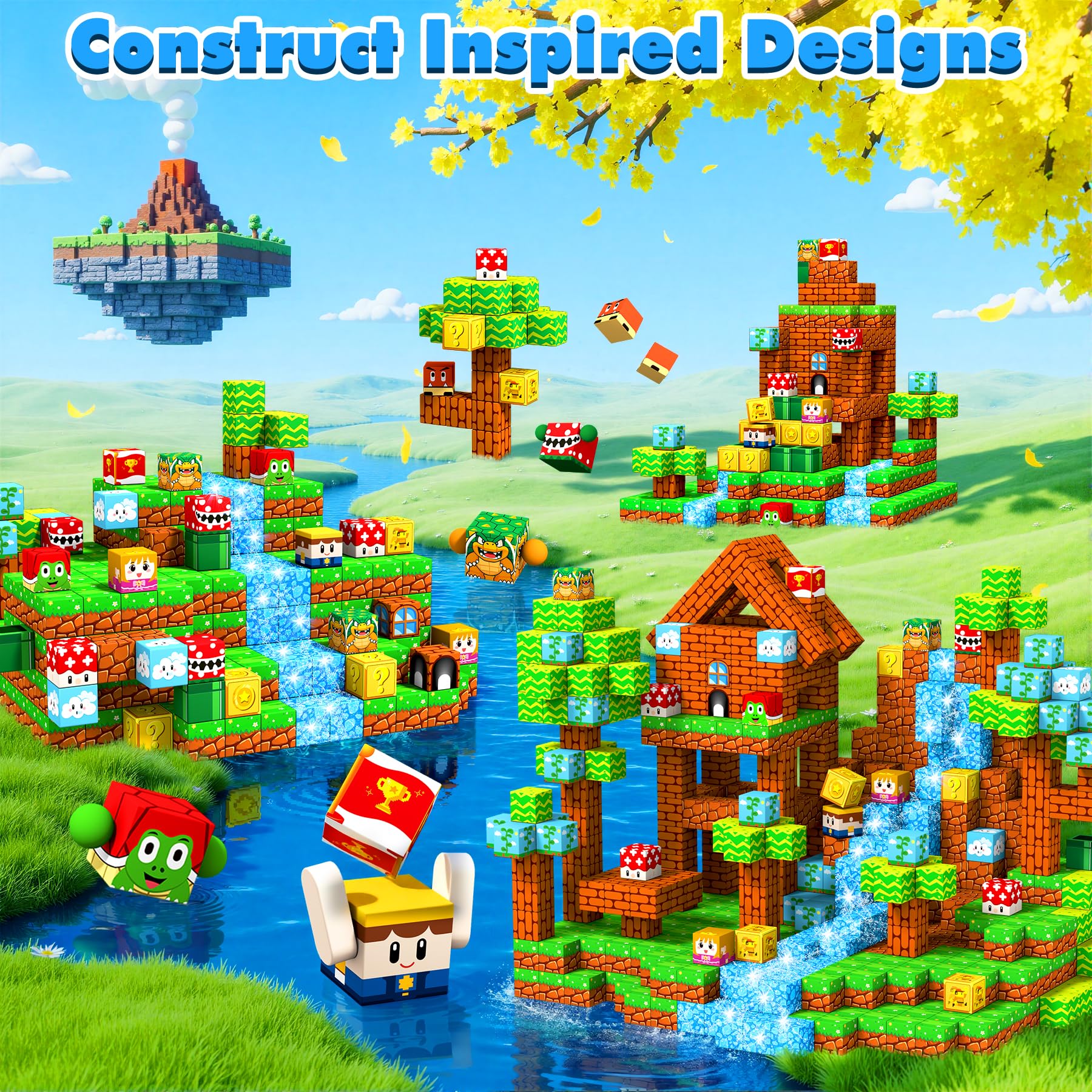 LUVTOY Costruzioni Magnetiche per Bambini - Blocchi Magnetici - Magneti Bambini - Giochi per Bambini Giochi Montessori 3 4 5 6 7 8 Anni - Pasqua Regalo di Pasqua e Compleanno per Ragazzi e Ragazze