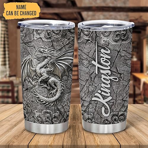 Vista 11 de Hyturtle Vaso vikingo personalizado de acero inoxidable celta de los Vikings Celta, taza de viaje para café con tapa, 20 onzas, 30 ° Nombre Viking 4
