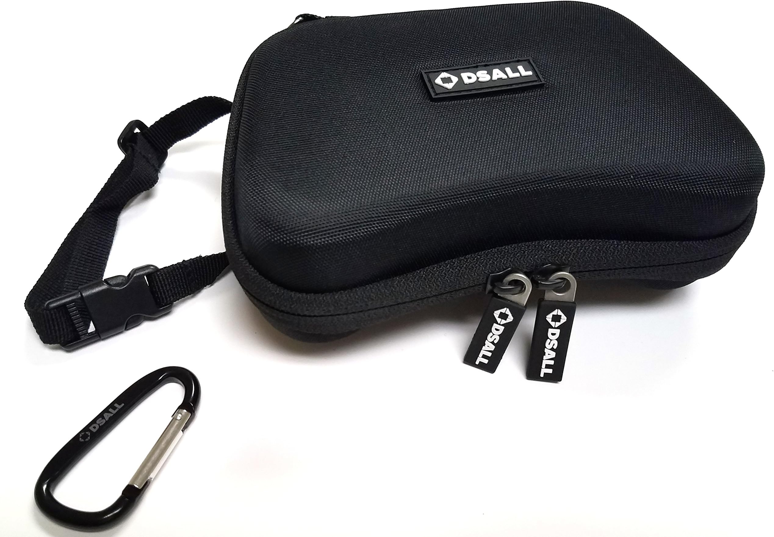 Dsall Hard Case for Sony DualShock 4 Wireless Controller for PlayStation 4 - Jet Black + mesh pocket for Accessories+Adjustable handle,2 sided Zipper+Carabiner hook