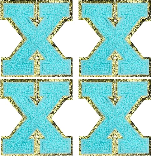 Miniatura 206 de Jongdari Letras termo-adhesivas de felpilla para ropa, parches de letras del alfabeto con brillantina para coser, con adhesivo planchado, 4