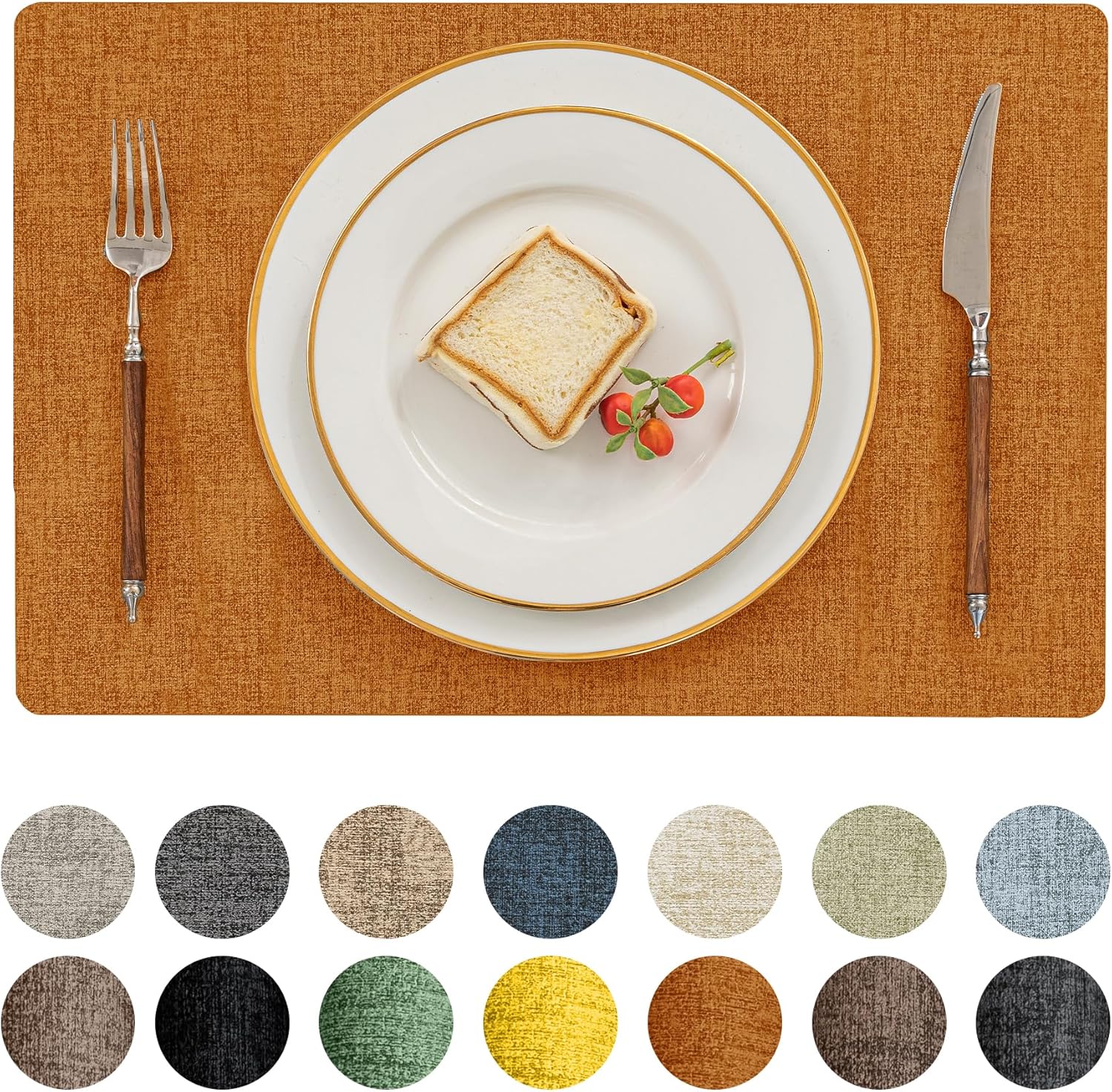 Romanstile Fall Vinyl Placemats Set of 612 X 18 Inch Heat Resistant Place Mats