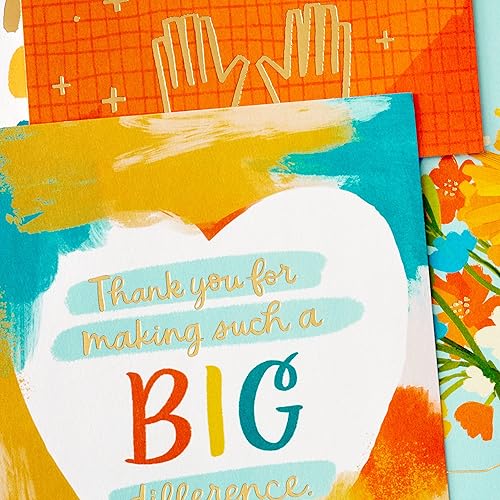 Miniatura 5 de Hallmark Surtido de tarjetas de agradecimiento, cada tono de agradecimiento (16 notas de agradecimiento con sobres) para apreciación de maestros,