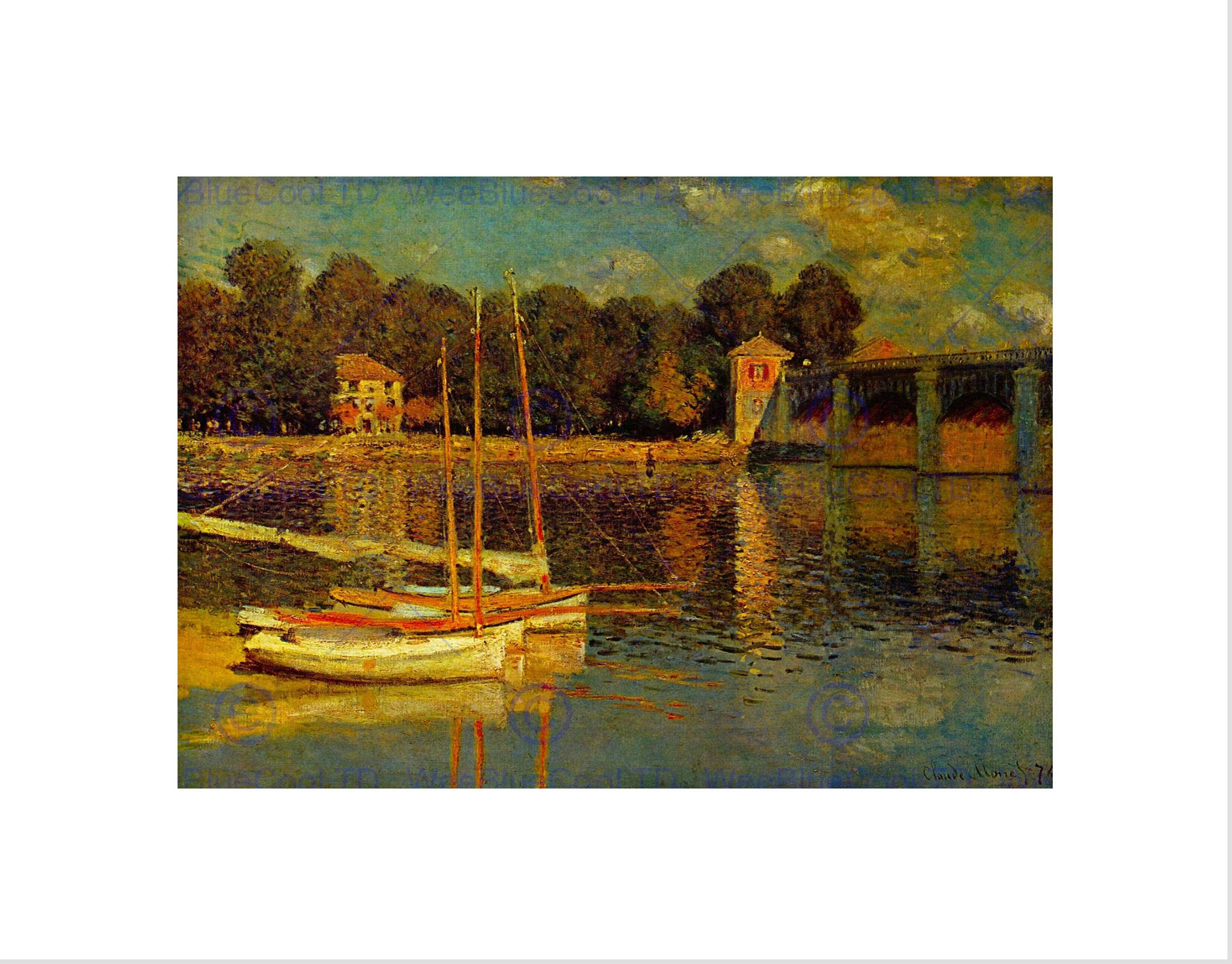 Wee Blue Coo Claude Monet Bridge At Argenteuil Old Master Wall Art Print