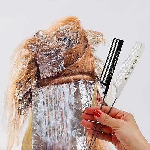 Miniatura 6 de Allegro XL - Peines de cola de rata y separación de cola de metal (2 unidades, negro y blanco)