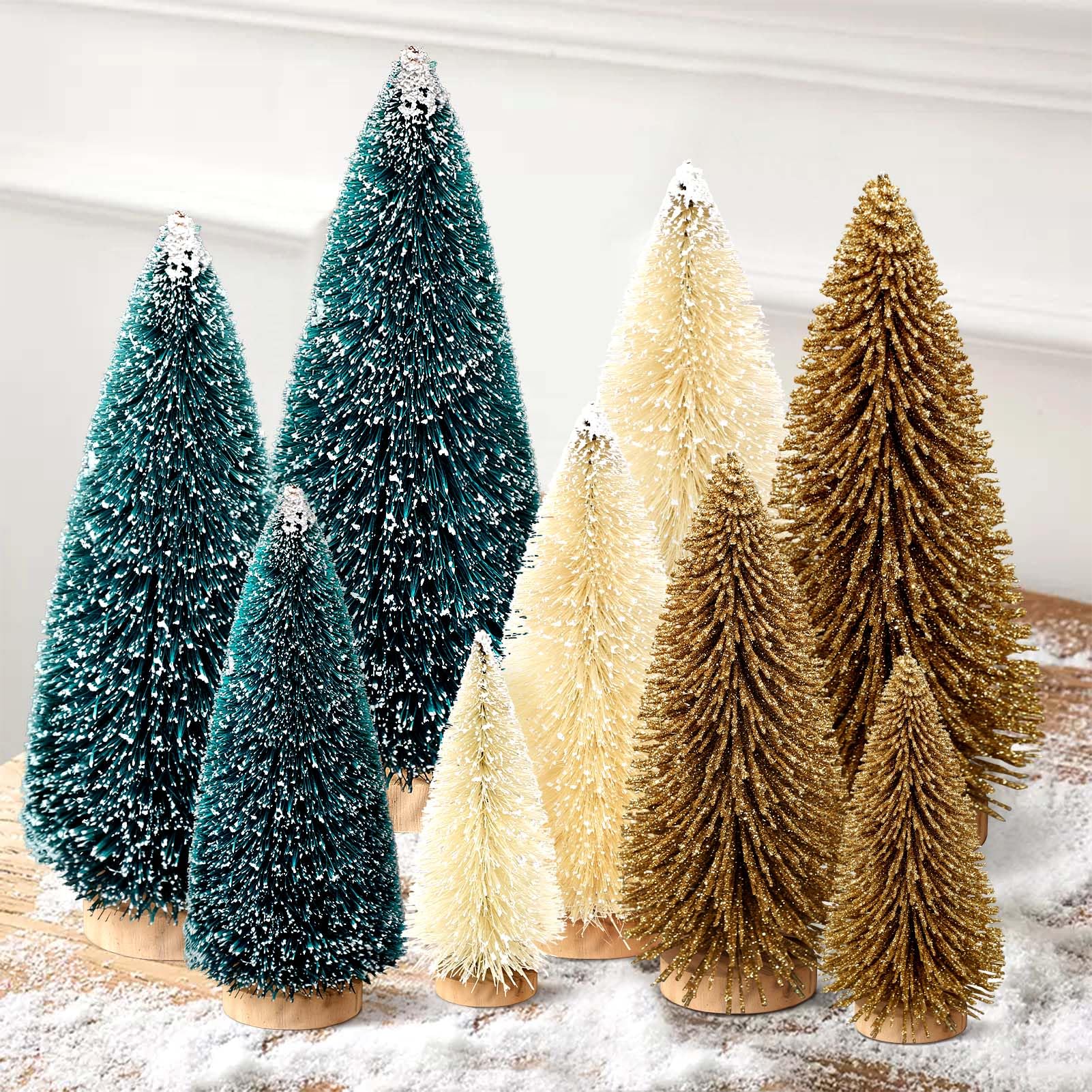 Hommtina 9Pcs Mini Christmas Trees