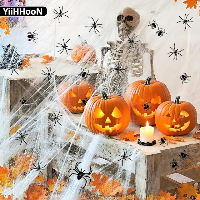Foto 5 de 7 de YiiHHooN Arañas de Plástico, 62 Piezas de Arañas Falsas para Halloween