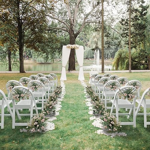 Vista 6 de VINGLI Silla plegable de plástico de resina blanca con asiento hueco, silla de plástico plegable con capacidad de peso de hasta 350 libras, perfecta