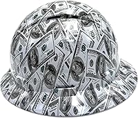 Vista 4 de Casco duro de ala completa HDPE, casco de seguridad de construcción con orificios ventilados, suspensión de trinquete ajustable de 6 puntos, cumple