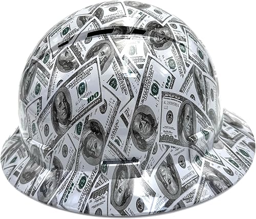 Miniatura 4 de Casco duro de ala completa HDPE, casco de seguridad de construcción con orificios ventilados, suspensión de trinquete ajustable de 6 puntos, cumple