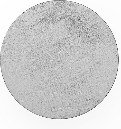 Miniatura 4 de SIMPLIHOME Johnsen - Mesa de metal, 15 pulgadas de ancho, con tambor de hierro macizo, color plata antigua con patrón tribal, mesa auxiliar redonda