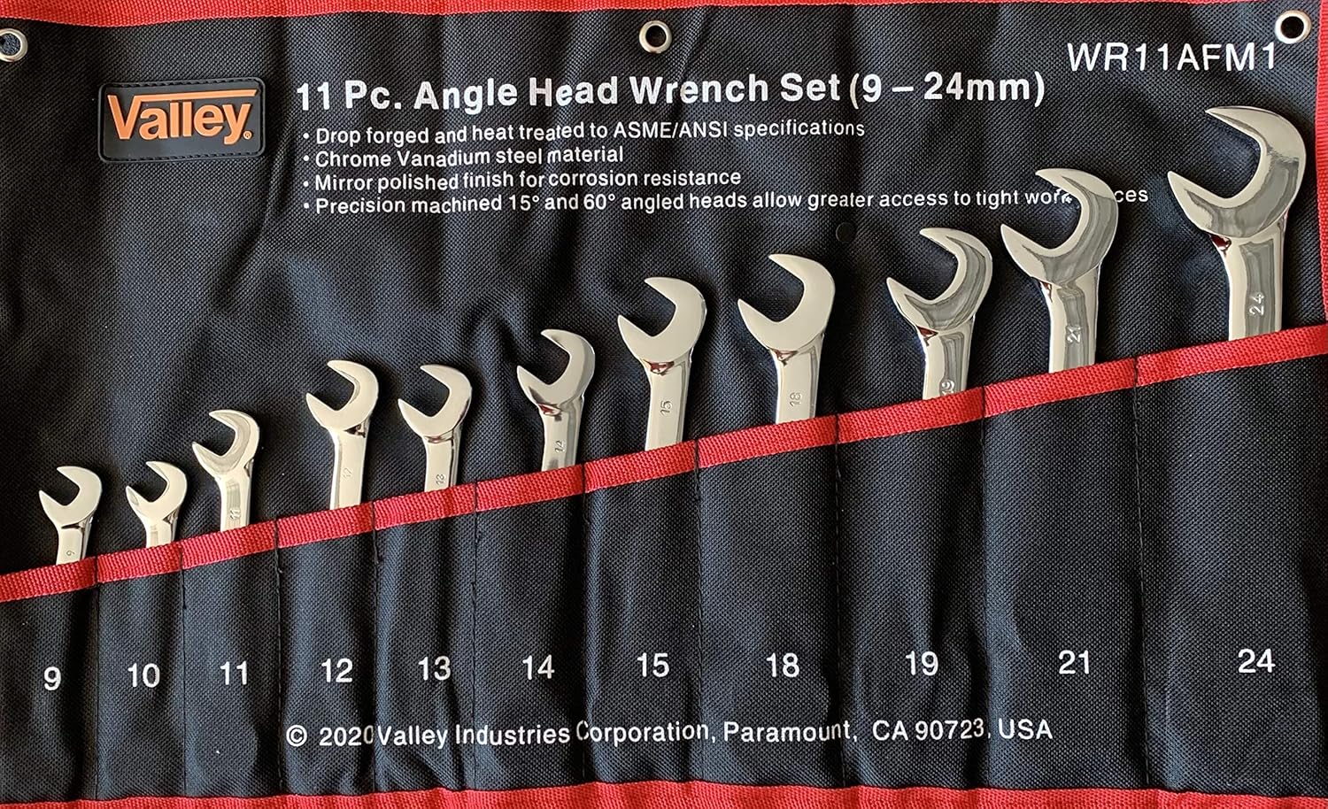 Combination Angle Wrench Set (11-pc 9-24mm)