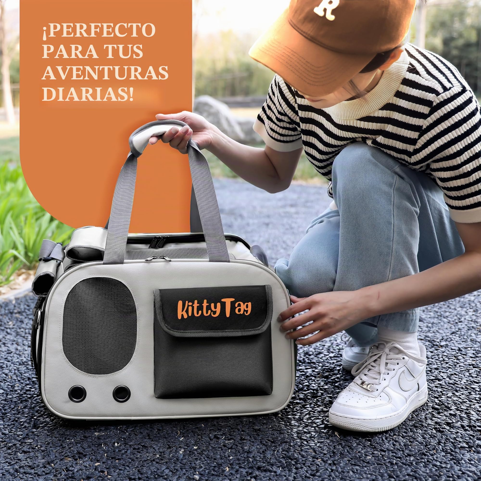 Transportador para mascotas, para cachorros, perros pequeños, bolsa de transporte para gatos, bolsa de transporte impermeable de piel sintética de para viajes al aire libre, caminar