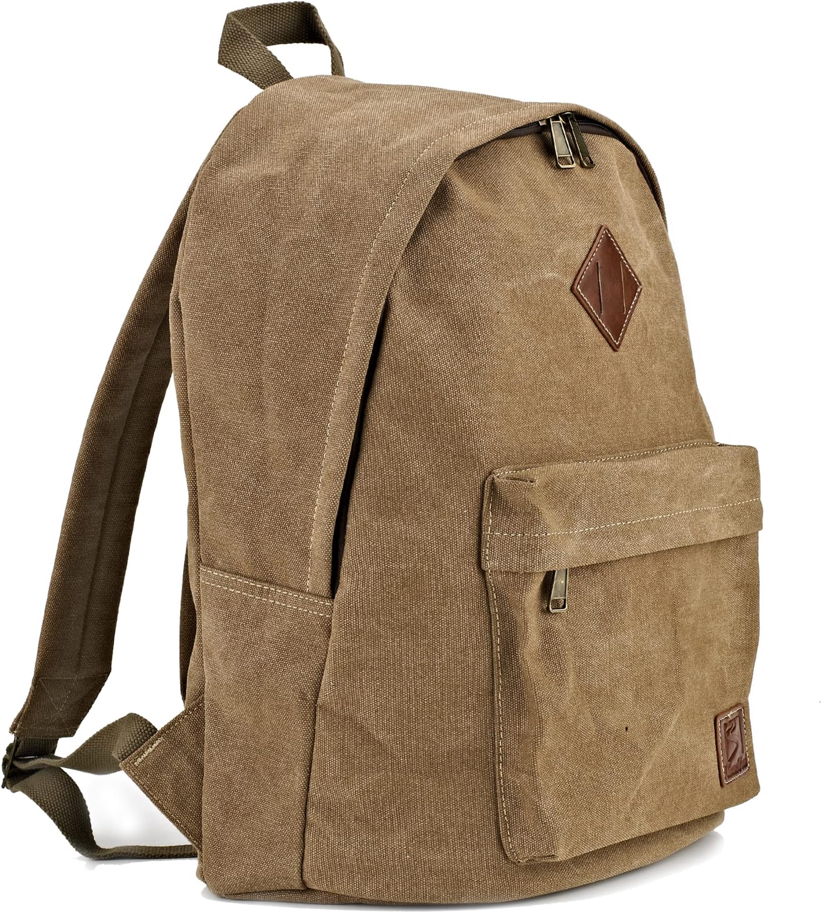 Canvas Laptop Backpack, Durable Rucksack, Travel Bag Fits 15.6 Inch Notebook for Men Women Factory Directly(Coffee)