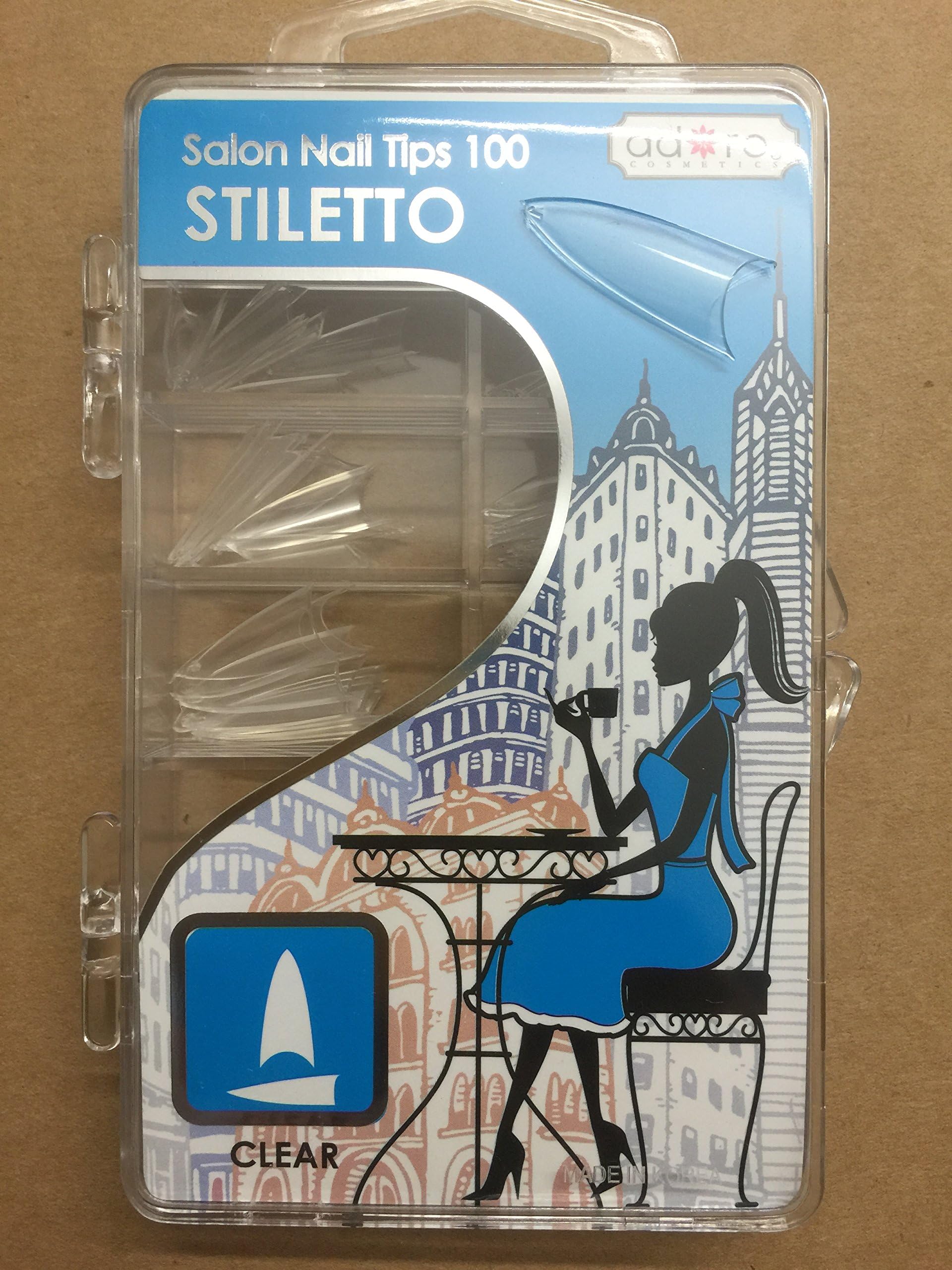 Decori Adoro Clear French Acrylic False Artificial Tips Nail Art 100 Pcs Stiletto By Adoro (794168458796)