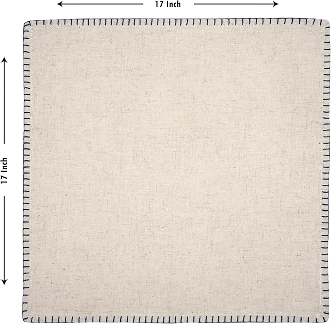 Servilletas de Tela Algodón Lino Juego de 6 Azul 43x43cm miniatura 3