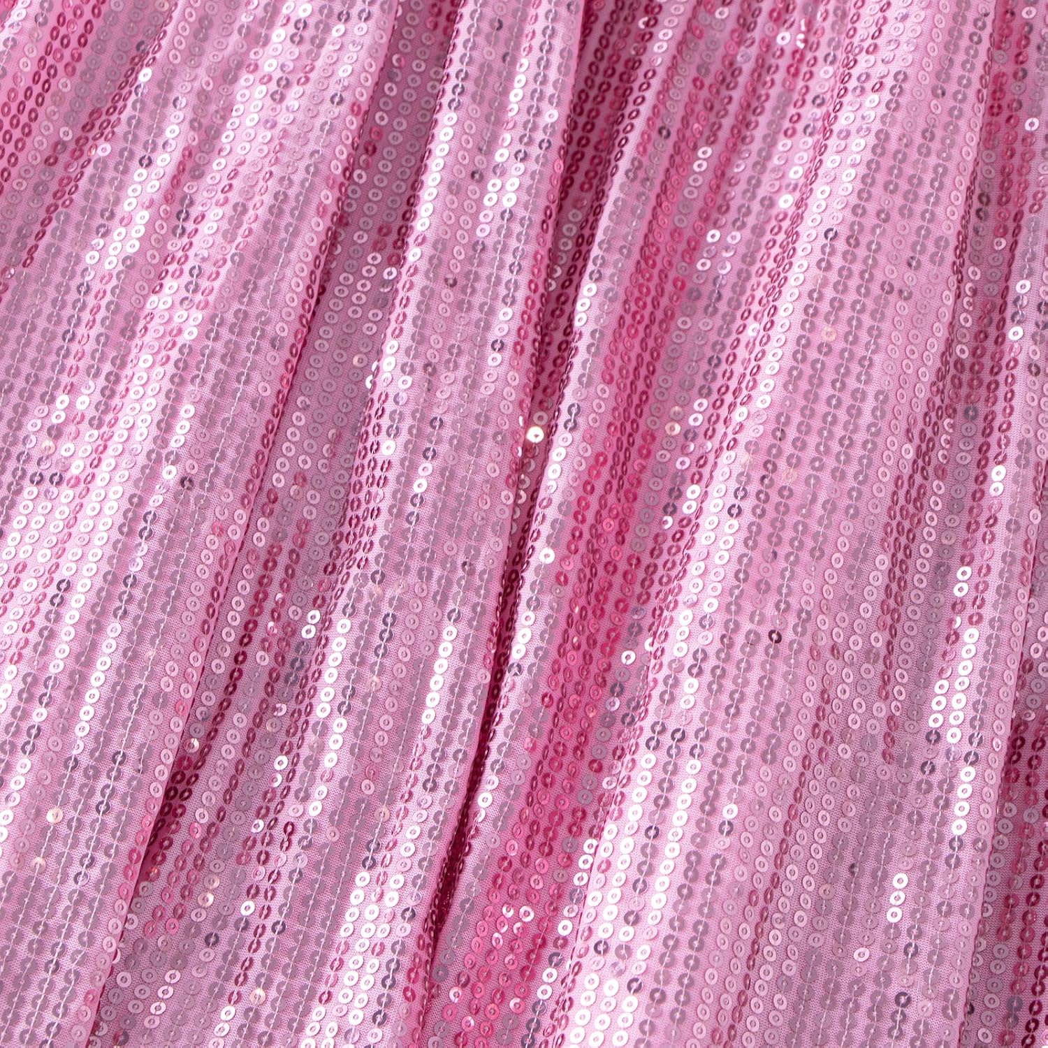 Tutu.kk Girls Sequin Dress Kids Sleeveless A-line Sparkly Birthday Holiday Party Dresses with Bow Tie - Image 6