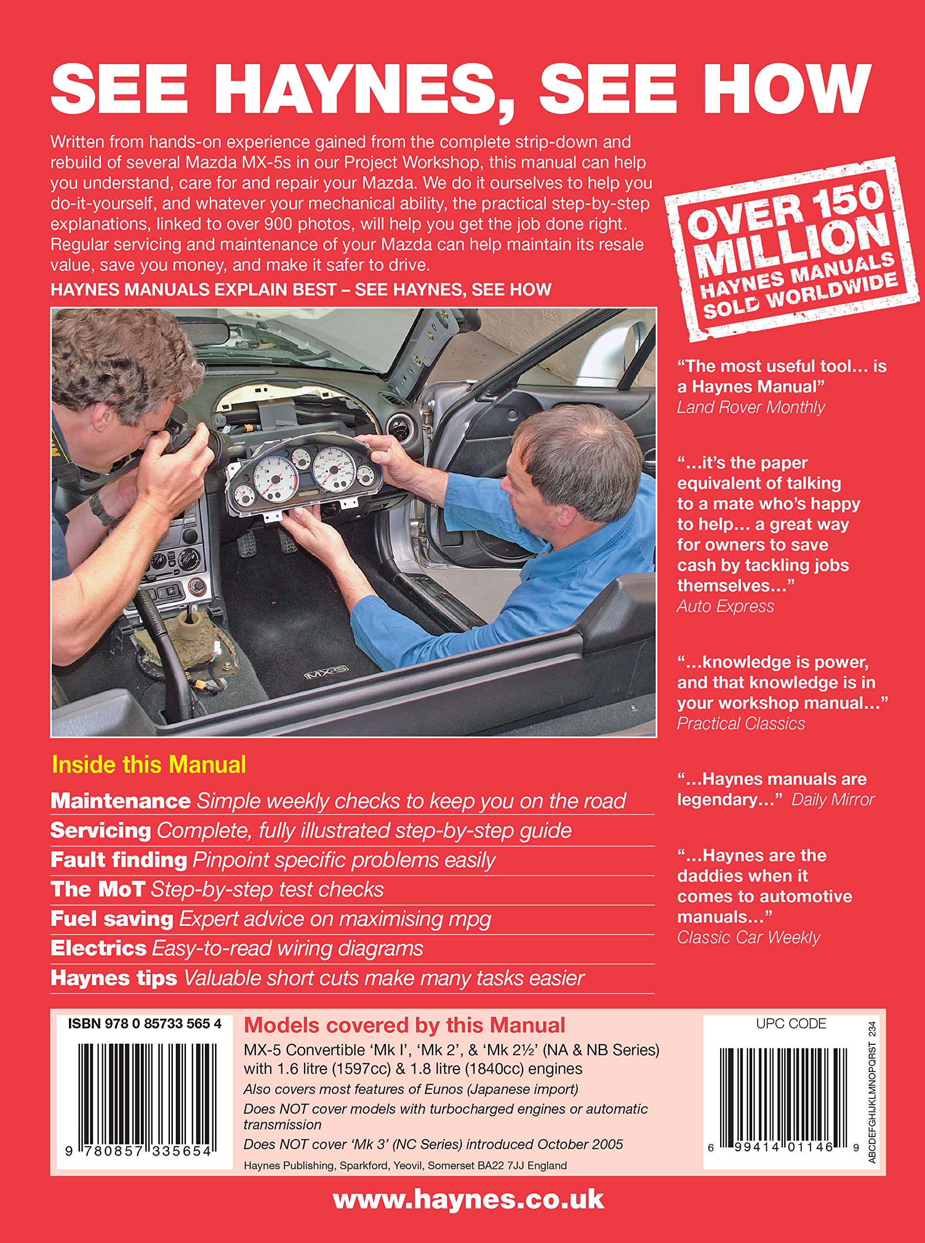 Mazda MX-5 (89 - 05) Haynes Repair Manual