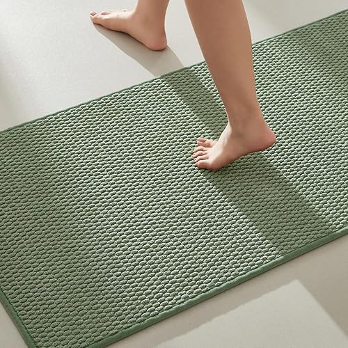 Miniatura 110 de Alfombras de baño antideslizantes, lavables, superabsorbentes, delgadas, pequeñas, de secado rápido, de pelo bajo, color gris oscuro, 16 x 24 Gris