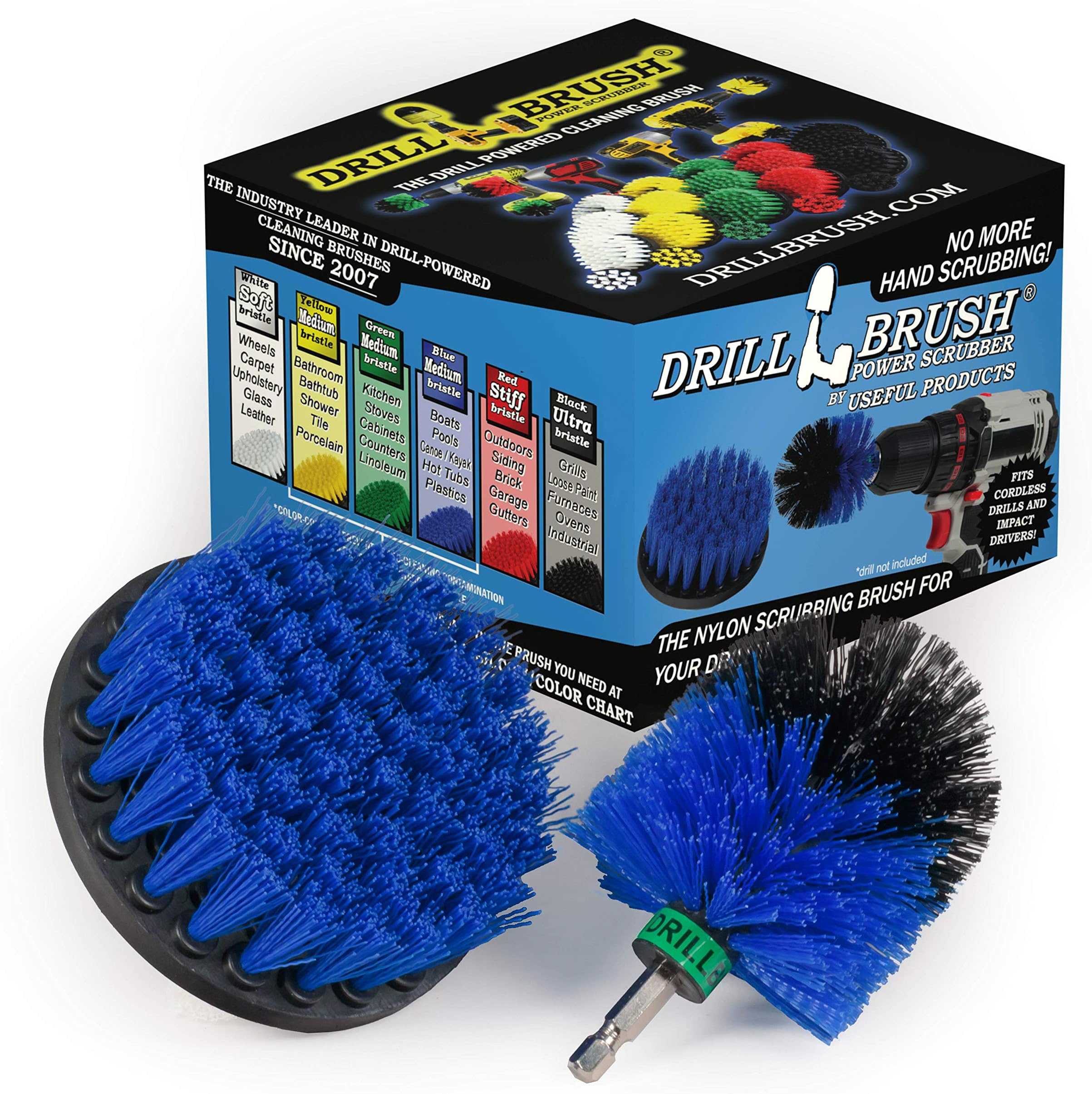 Kayak - Cleaning Supplies - Drill Brush - Raft - Boat - Canoe - Inflatable - Jet Ski - Boat Accessories - Hull Cleaner - Algae - Pond Scum, Oily Residue, Barnacles, Oxidation - Spin Brush
