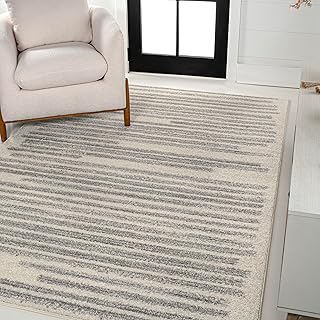 JONATHAN Y Khalil Modern Berber Stripe Cream/Gray Indoor Area Rug, 8x10,...