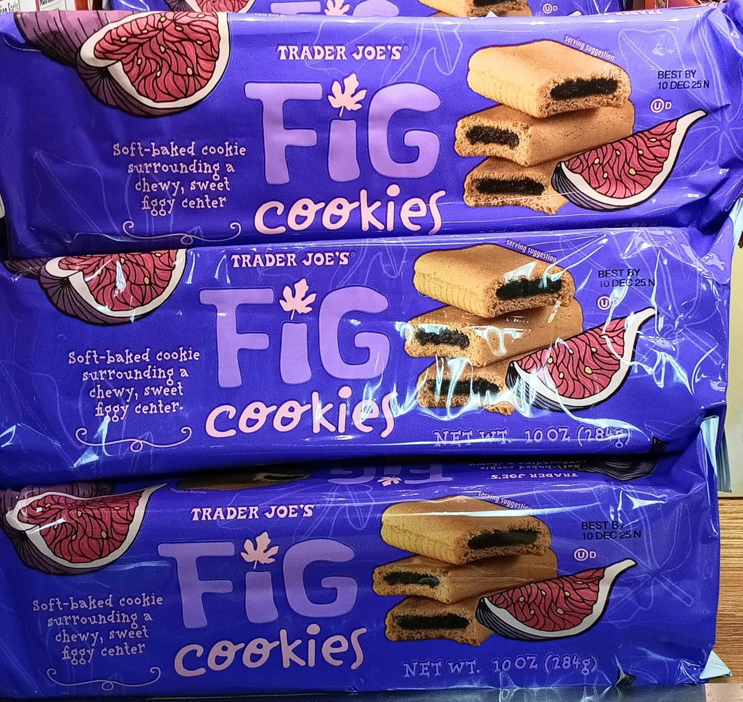 Trader Joe's Fig Cookies, Soft-Baked with Chewy Sweet Center, 10 Oz Package (3 Packs)