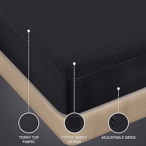 Miniatura 6 de Utopia Bedding Protector de colchón impermeable tamaño individual, funda de colchón de rizo premium de 200 GSM, transpirable, estilo ajustado con