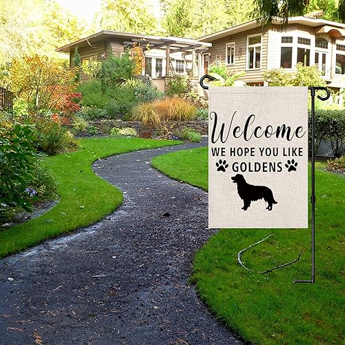 Miniatura 4 de Bandera de Golden Retriever de jardín Golden Retriever Flag Welcome We Hope You Like Goldens