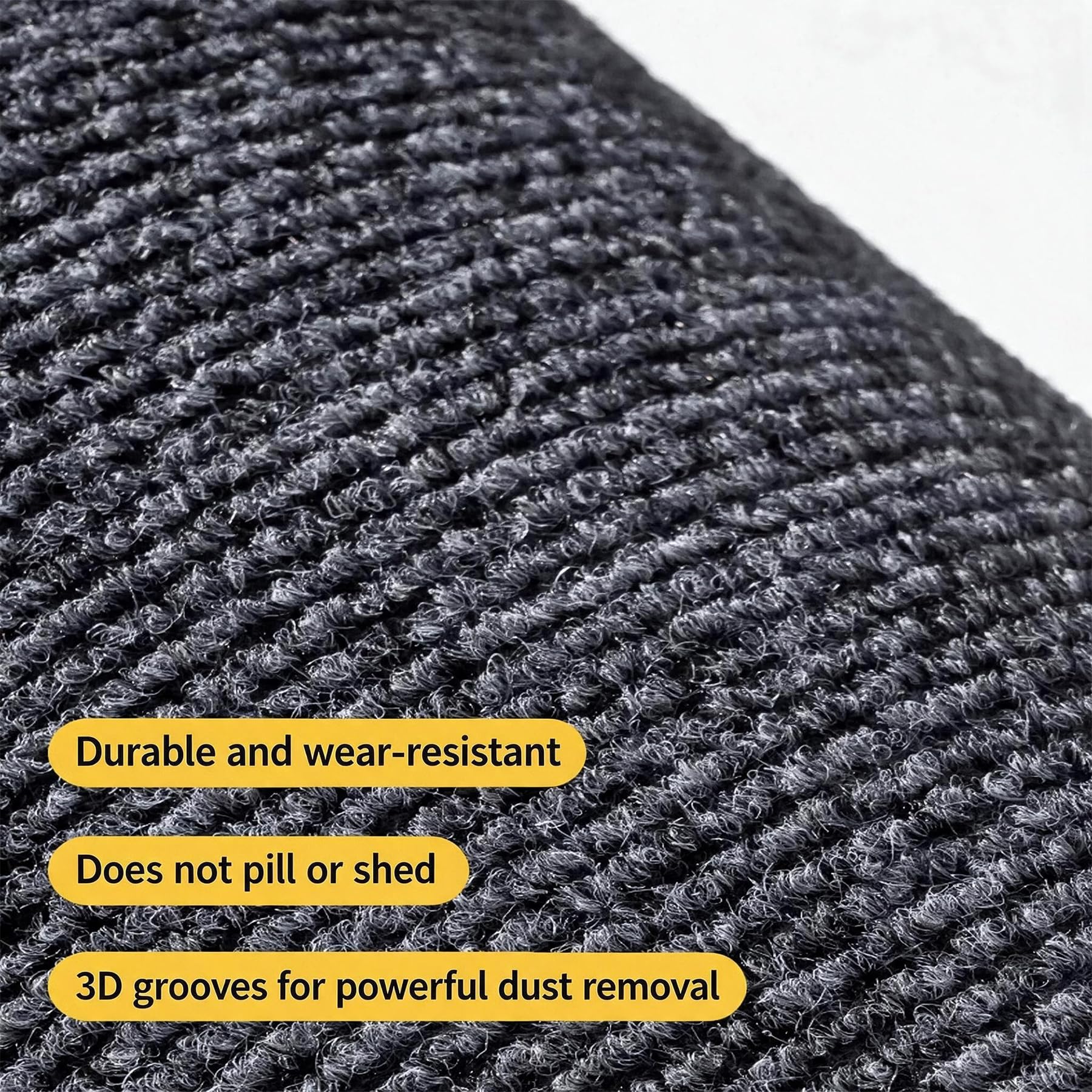 Tapis pour Entrée Antidérapant Lavable 120x160cm Gris Clair