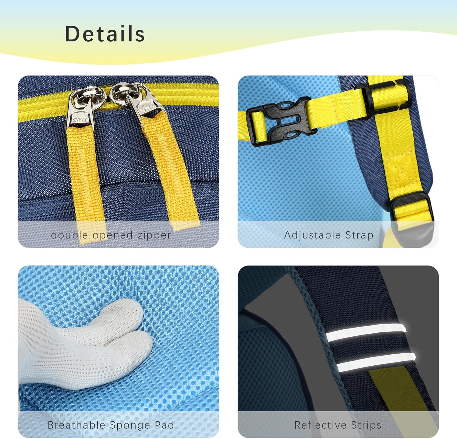 abshoo Kindergarten Backpack for Boys Preschool Backpacks School Bookbag for Kids 4-8(Navy and Light Blue) - Image 5