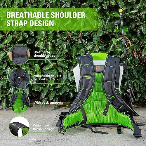 Miniatura 3 de Greenworks Rociador inalámbrico de mochila de 40 V (4 galones, 5 puntas, espray de 25 pies), para deshierbe, pulverización y limpieza, solo