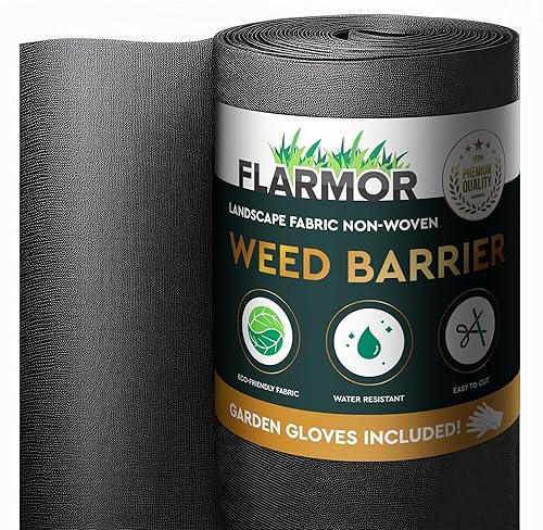 FLARMOR Tela de paisaje de 6 pies x 100 pies, resistente, resistente a los rayos UV, barrera de malezas permeable para jardín y control de malas