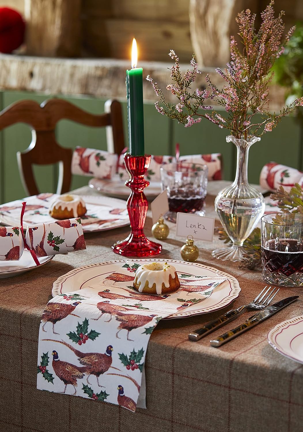 Red Glass Candlestick Holder, Decorative Taper Candle Stand for Indoor or Outdoor Dining Elegant Dinner Party Decorations - Image 4