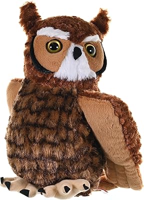 WILD REPUBLIC Great Horned Owl Plush, Stuffed Animal, Plush Toy, Kids Gifts, Cuddlekins 12", Model Number: 12310
