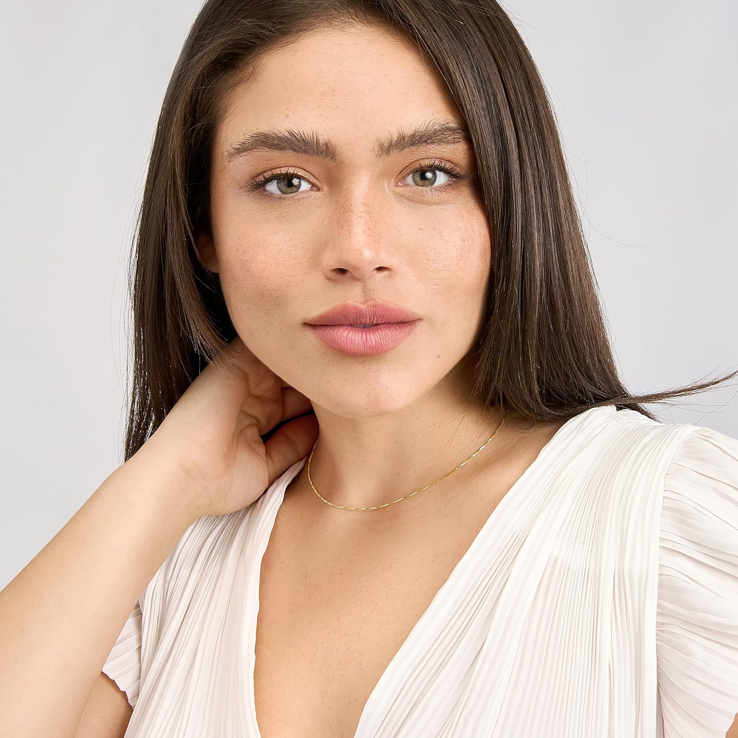 Jewelry Affairs 14k Real Solid Gold Box Style Chain Necklace, 0.6mm