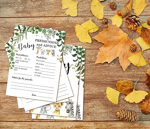 Miniatura 5 de Woodland Animals - Tarjetas de predicciones y consejos para bebés de 5 x 7 pulgadas (paquete de 30) - Tarjetas de juego para baby shower - Juego de