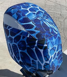 Koverz Custom Fit Vented Boat Engine Cover Compatible with Yamaha 4.2L 6-cyl F225 F250 F300 (2010-2020) - Blue Aquatint