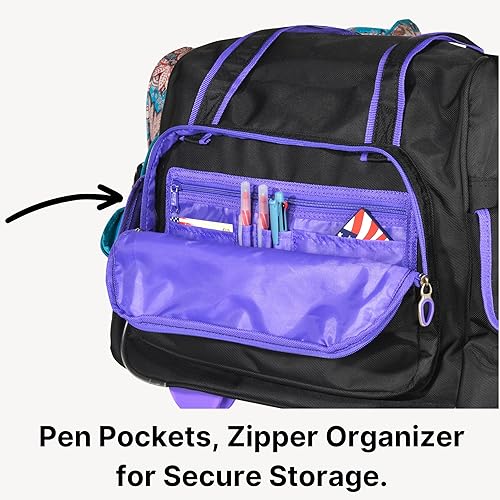 Miniatura 5 de Olympia Deluxe - Maleta de equipaje con ruedas, NegroVioleta, Overnighter rodante de moda de lujo