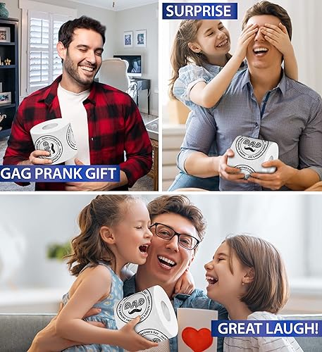 Miniatura 4 de Printed TP Rollo de papel higiénico impreso con diseño de bigote para el día del padre, divertido regalo de broma, regalos lindos para papá, marido,