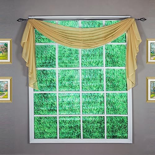 Vista 679 de Today's Curtain - Cortina Emelia de gasa original, panel de 84 pulgadas, negro, 60 pulgadas de ancho x 84 pulgadas de largo