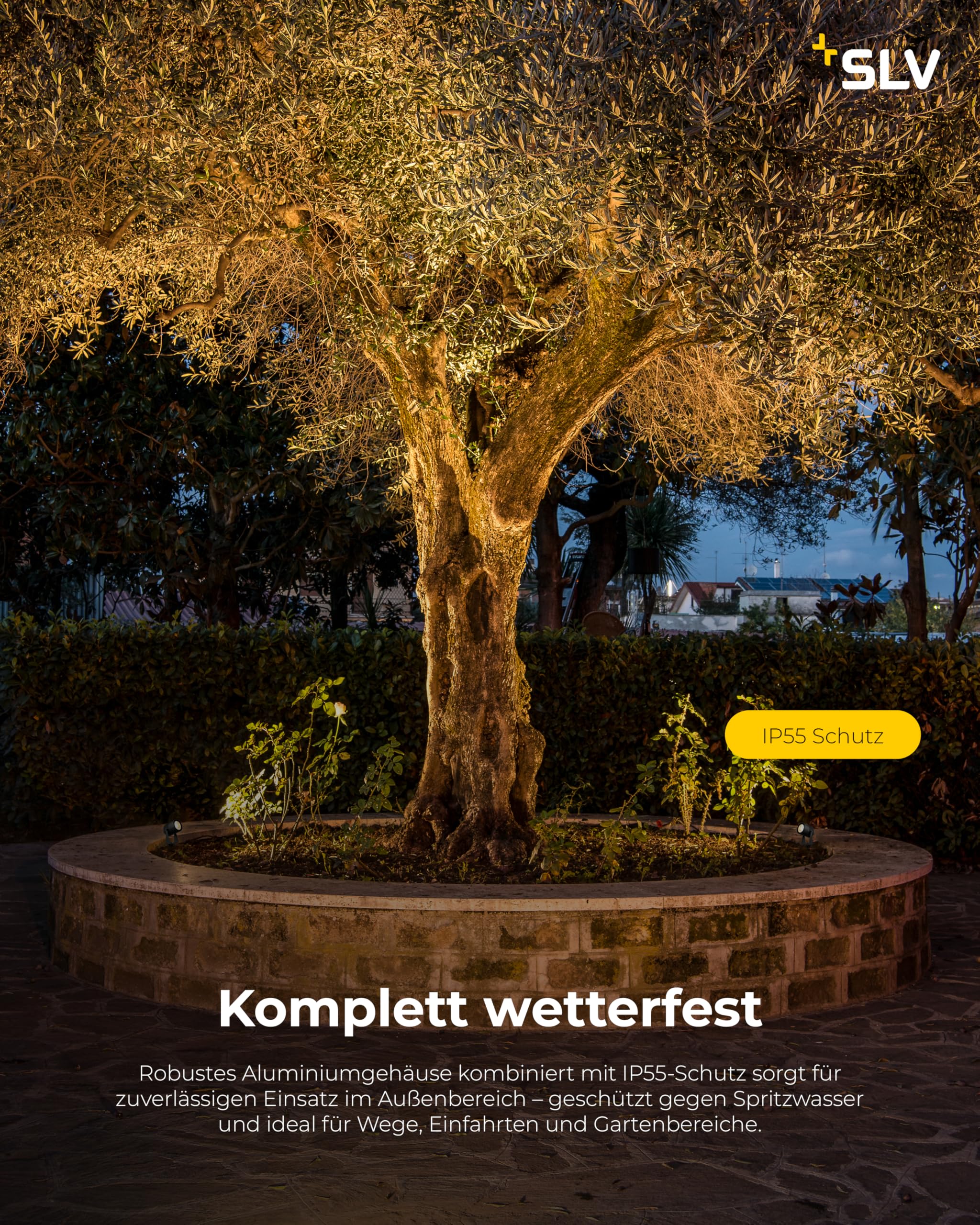 SLV LED SPIKE | Außenlampe für die Beleuchtung von Garten, Terrasse, Pflanzen, Wegen, Teich, Außen-Strahler, Mobile Leuchte | IP55, anthrazit, LED Inside, 3000K