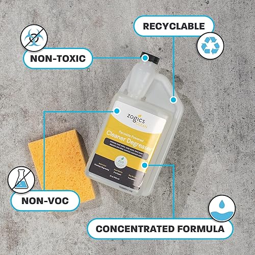 Miniatura 4 de Zogics Limpiador desengrasante alimentado por peróxido, botella de 32 onzas que hace hasta 8 galones, cumple con los estándares ECOLOGO